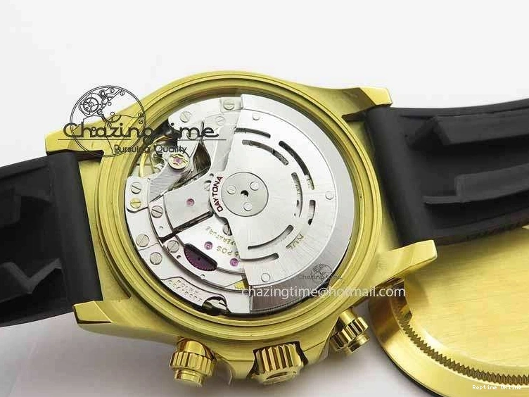 0301 Daytona YG 116518LN JH Best Edition Black Dial On Rubber Strap A4130 (Free XS rubber strap) WeatherProof 3645